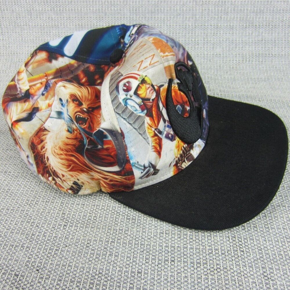 Star Wars Cap Mens Orange Blue Snapback Wool Blend Bioworld Merch Hat Baseball